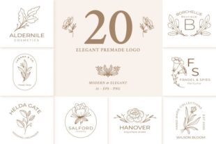 20 Elegant Premade Logo Pack Vol.1