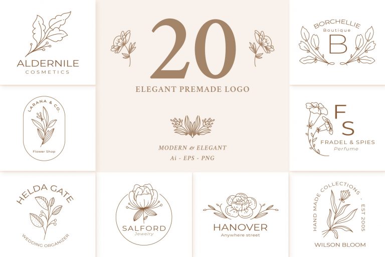 Preview image of 20 Elegant Premade Logo Pack Vol.1